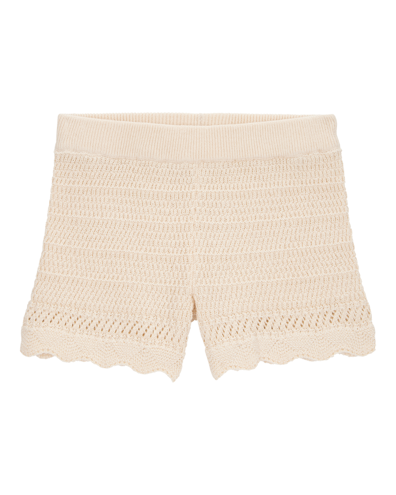 Baby Crotchet Knit Shorts - Ivory, image 1 of 5 slides
