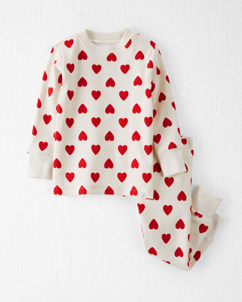 Baby Organic Cotton Pajamas Set in Hearts, image 1 of 5 slides