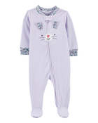Baby Bunny Fleece Zip-Up Footie Sleep & Play Pajamas, image 1 of 5 slides