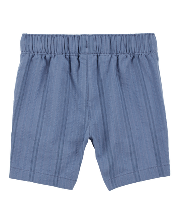 Baby Seersucker Drawstring Shorts - Blue, 