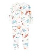 Baby Boy Dinosaur 2-Way Zip Cotton Sleep & Play Pajamas, image 1 of 3 slides