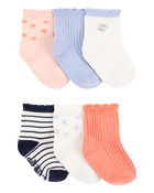 Baby Girl 6-Pack Floral Ruffle Booties, image 1 of 8 slides