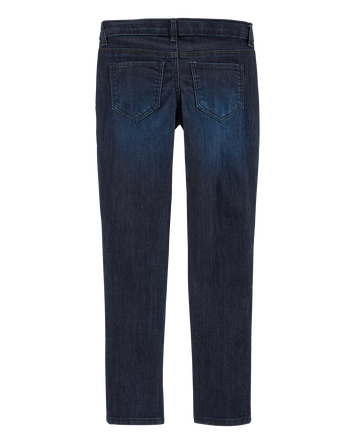 Kid Dark Blue Wash Skinny-Leg Jeans, 