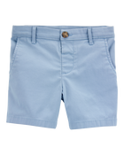 Toddler Stretch Chino Shorts - Blue, image 1 of 4 slides