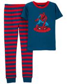 Kid 2-Piece Spider-Man 100% Snug Fit Cotton Pajamas, image 1 of 2 slides