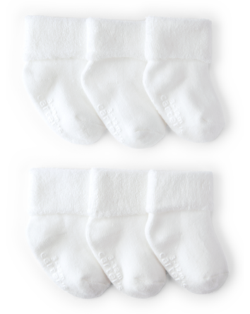 Baby 6-Pack Foldover Booties, 