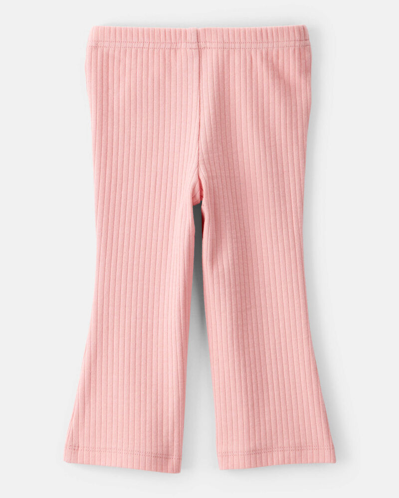 Baby Girl Cotton Flare Leggings - Pink, image 2 of 4 slides