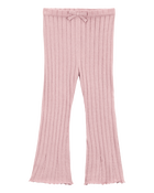Baby Ribbed Sweater Knit Flare Pants - Pink, image 1 of 4 slides