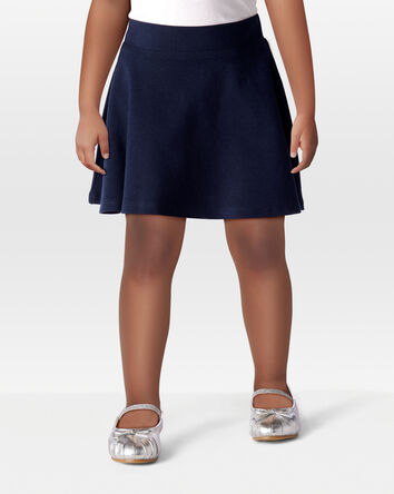 Toddler Ponte Knit Uniform Skort - Navy, 