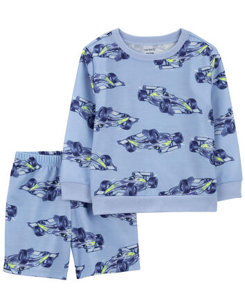 Toddler 2-Piece Racing Fleece Pajama Set, 