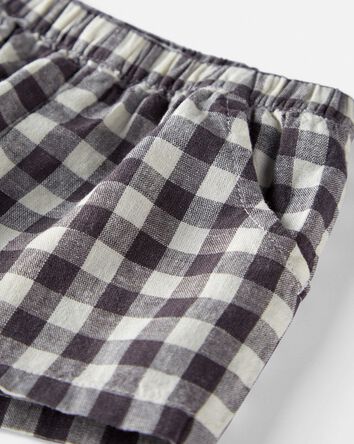 Baby Gingham Shorts Made with LENZING™ ECOVERO™ and Linen, 
