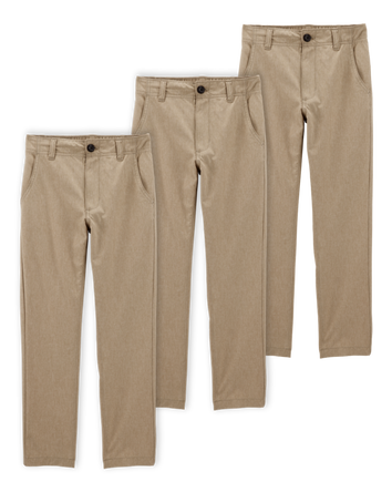 Kid 3-Pack Active Uniform Pull-On Pants - Khaki, 