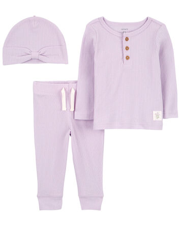 Baby 3-Piece Drop Needle Outfit Set, 