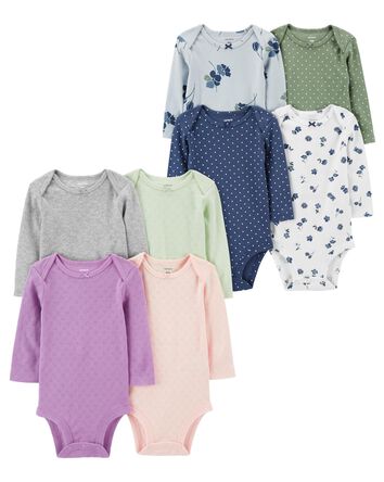 Baby 8-Pack Long-Sleeve Bodysuits, 