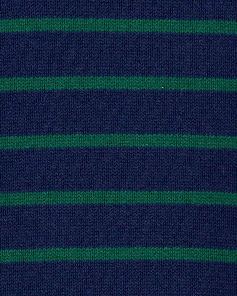 Kid Navy Green Striped Sweater, image 2 of 3 slides
