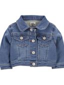 Blue - Baby Classic Knit-Like Denim Jacket