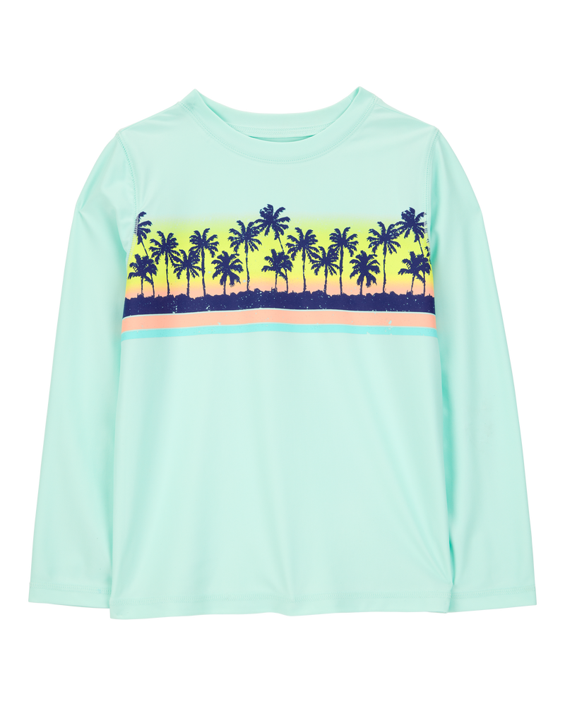 Kid 2-Piece Palm Tree Rashguard & Swim Trunk Set, image 2 of 6 slides