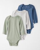 Baby 3-Pack Organic Cotton Rib Bodysuits, image 1 of 7 slides