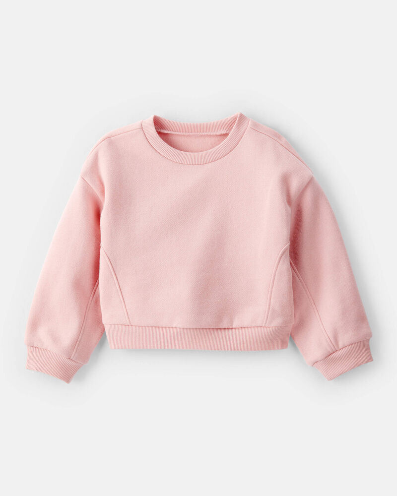 Baby Girl Long-Sleeve Pullover Sweatshirt - Pink, image 1 of 3 slides