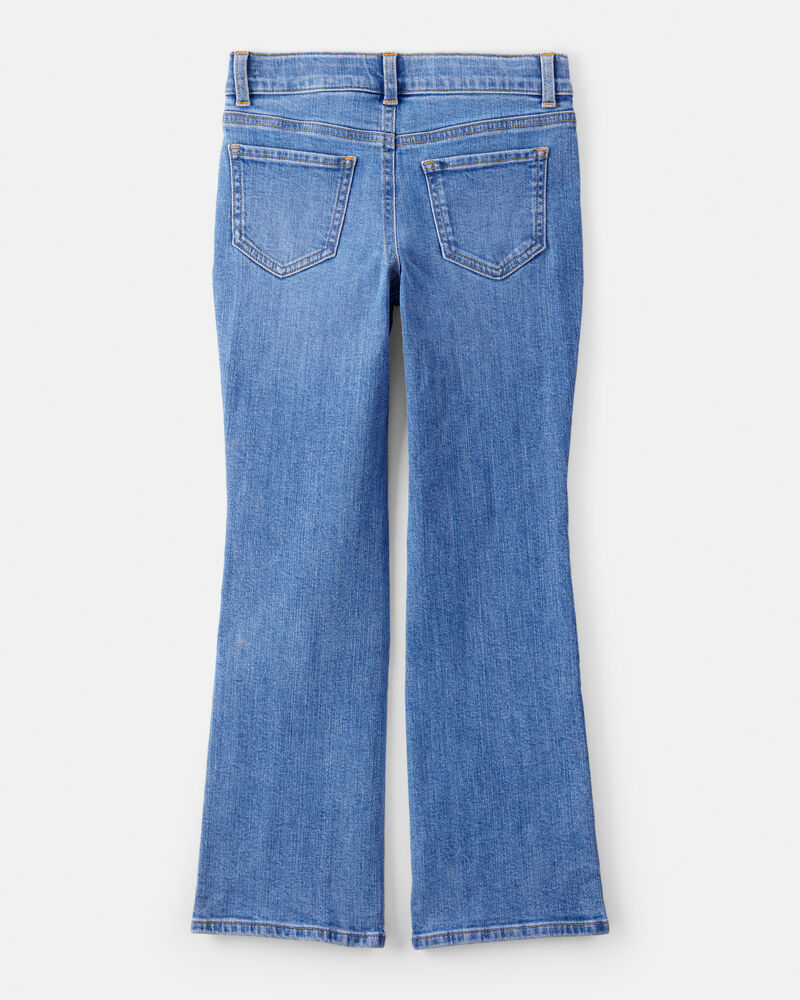 Girls Denim Flare Crossover Jeans - Blue, image 2 of 4 slides