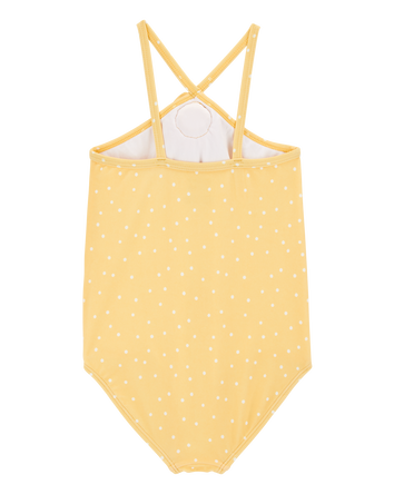 Toddler Girl 1-Piece Polka Dot Swimsuit - Gold, 