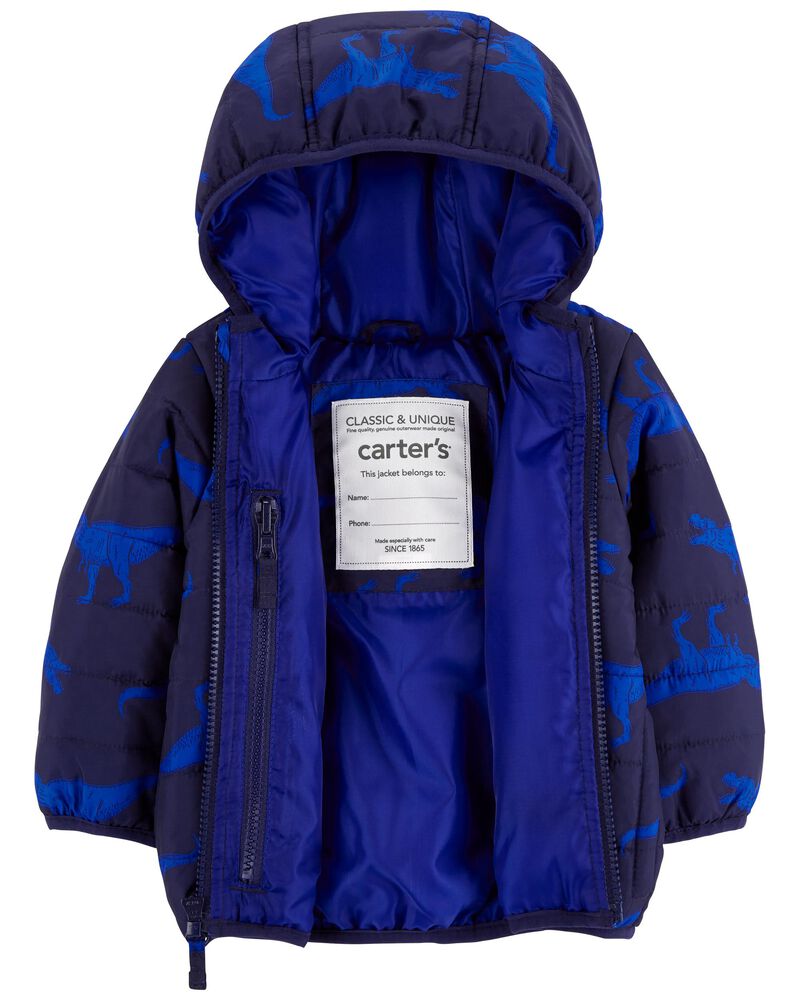 Baby Dinosaur Packable Puffer Jacket, image 3 of 5 slides