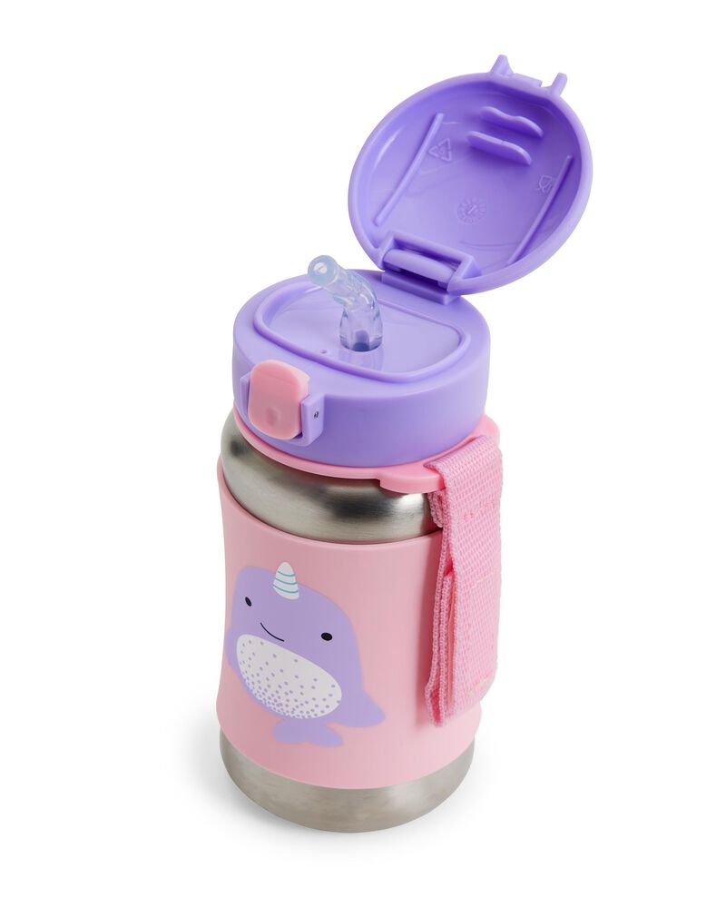 Zoo Stainless Steel Little Kid Straw Bottle, image 5 of 6 slides