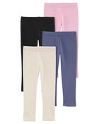 Toddler 4-Pack Cozy Fleece Leggings, image 1 of 5 slides