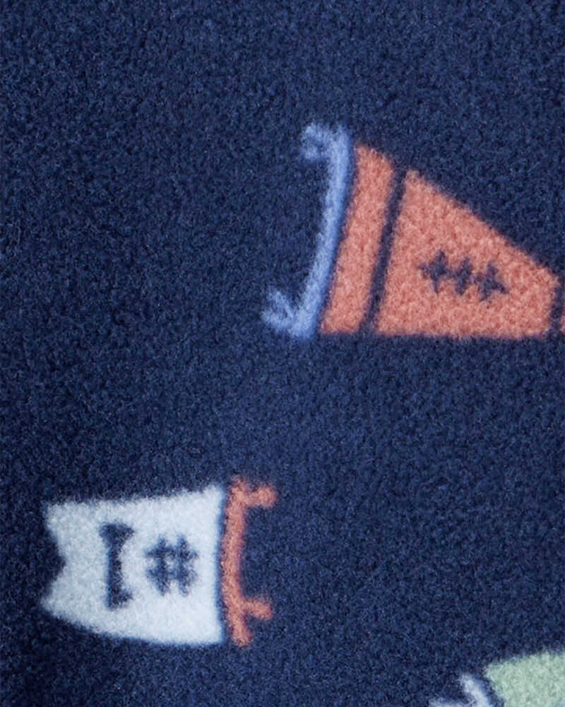 Baby Boy Sports Print Loose Fit Long-Sleeve Sleep & Play - Navy Blue, image 3 of 4 slides