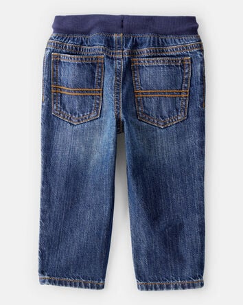 Baby Pull-On Denim Pants - Blue, 