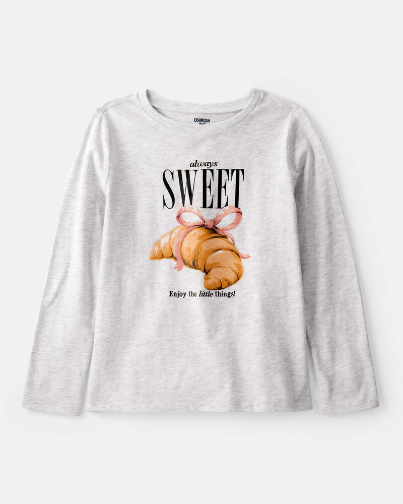 Girls Always Sweet Long-Sleeve Graphic Tee - Grey, image 1 of 3 slides
