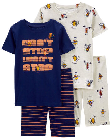 Kid 4-Piece Can't Stop Won't Stop Pajamas Set, 
