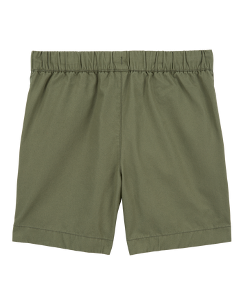 Boys Pull-On Poplin Shorts - Olive, 