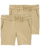Toddler 2-Pack Stretch  Uniform Chino Shorts, image 1 of 3 slides