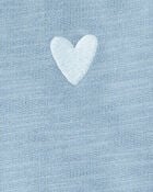 Toddler Girl Heart Cotton Long-Sleeve Cardigan Sweater - Blue, image 3 of 4 slides