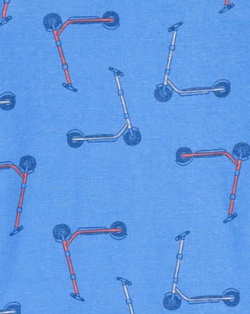Kid 2-Piece Scooter Print 100% Snug Fit Cotton Pajamas - Blue, 