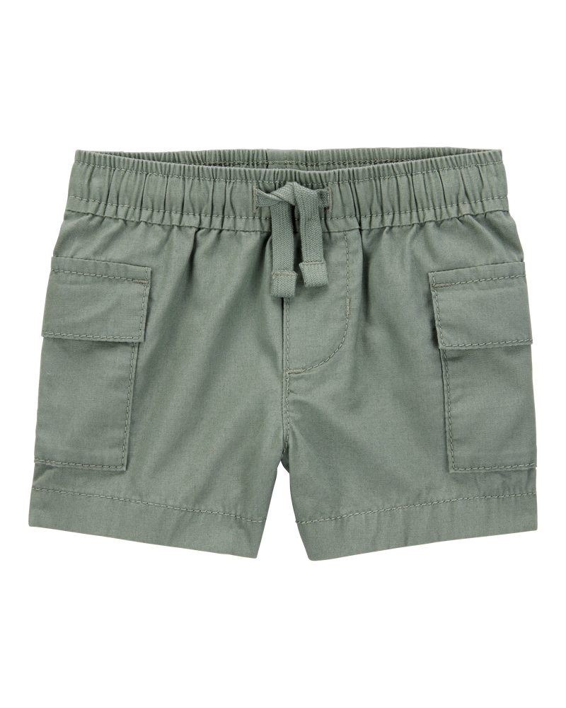 Baby Cargo Drawstring Shorts - Green, image 1 of 4 slides