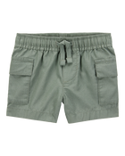 Baby Cargo Drawstring Shorts - Green, image 1 of 4 slides
