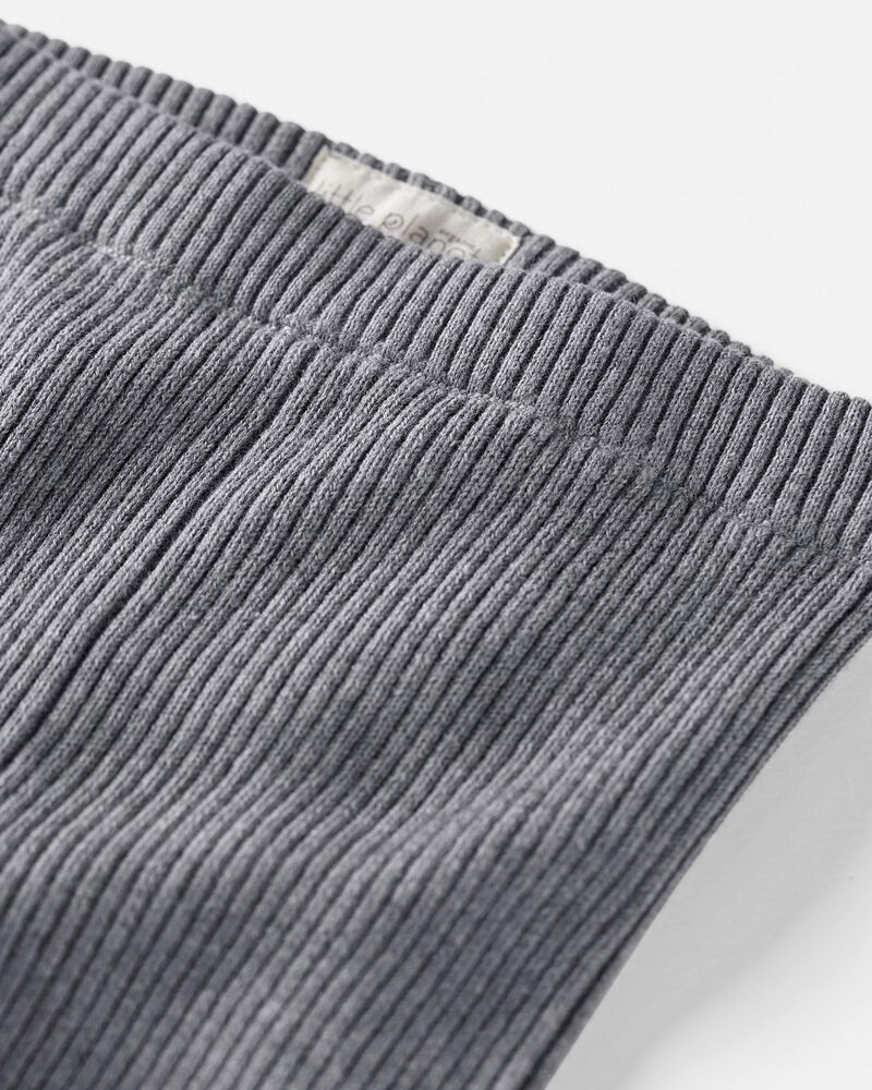 Baby Organic Cotton Ribbed Sweater Knit Pants in Grey, image 2 of 4 slides