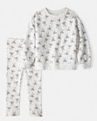 Toddler Girl Bow Print Long-Sleeve Tee & Pant Set - Grey, image 1 of 3 slides