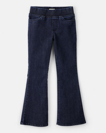 Girls Mid-Rise Denim Pull-On Flare Jeans - Blue, 