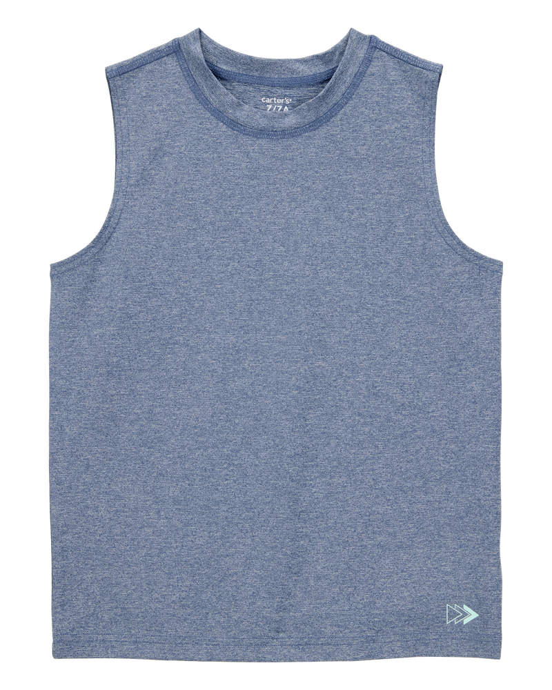 Kid 2-Piece Active Muscle Tank & Shorts Set - Blue, image 3 of 7 slides