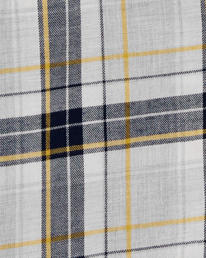 Kid Plaid Hooded Button-Down Shirt, image 3 of 4 slides