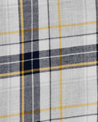 Kid Plaid Hooded Button-Down Shirt, image 3 of 4 slides