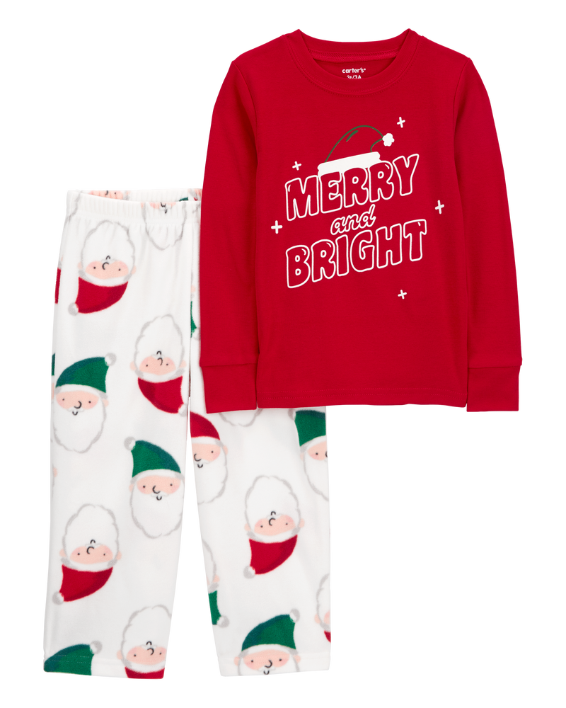 Toddler 2-Piece Santa Cotton & Fleece Pajamas, image 2 of 4 slides