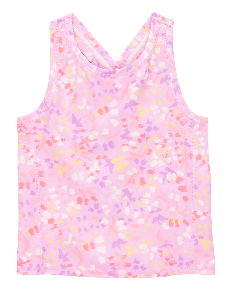 Kid 2-Piece Floral Active Racerback Tank & Stretch Skort Set, image 3 of 7 slides