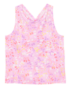 Kid 2-Piece Floral Active Racerback Tank & Stretch Skort Set, image 3 of 7 slides