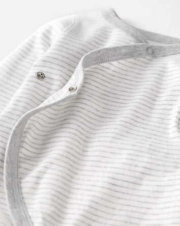 Baby Organic Cotton Wrap Sleep & Play Pajamas in Stripes, 