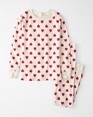 Organic Cotton Pajamas Set in Hearts, 