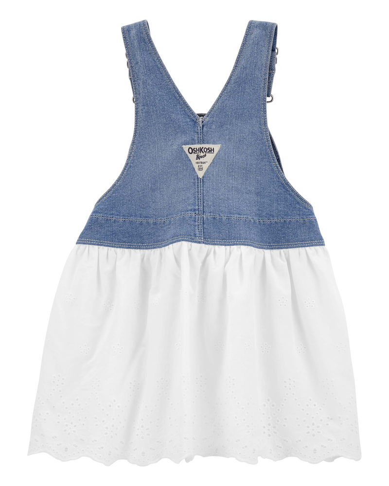 Baby Eyelet Denim Jumper Dress, image 3 of 7 slides